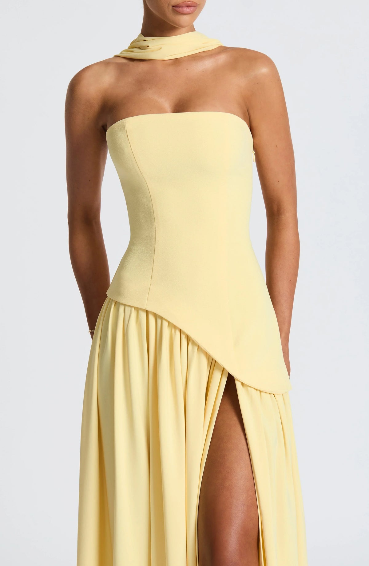 Women's Formal Dress | Maxi Strapless Choker Draped
