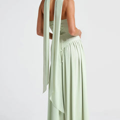 Women's Formal Dress | Maxi Strapless Choker Draped