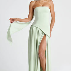Women's Formal Dress | Maxi Strapless Choker Draped