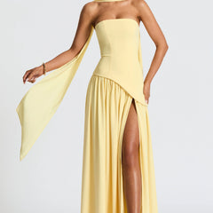Women's Formal Dress | Maxi Strapless Choker Draped