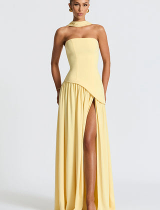 Women's Formal Dress | Maxi Strapless Choker Draped