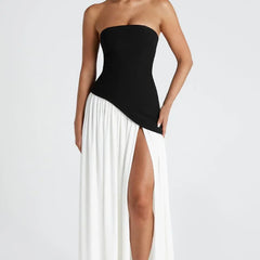 Women's Formal Dress | Maxi Strapless Choker Draped
