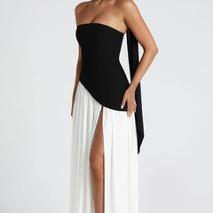 Women's Formal Dress | Maxi Strapless Choker Draped