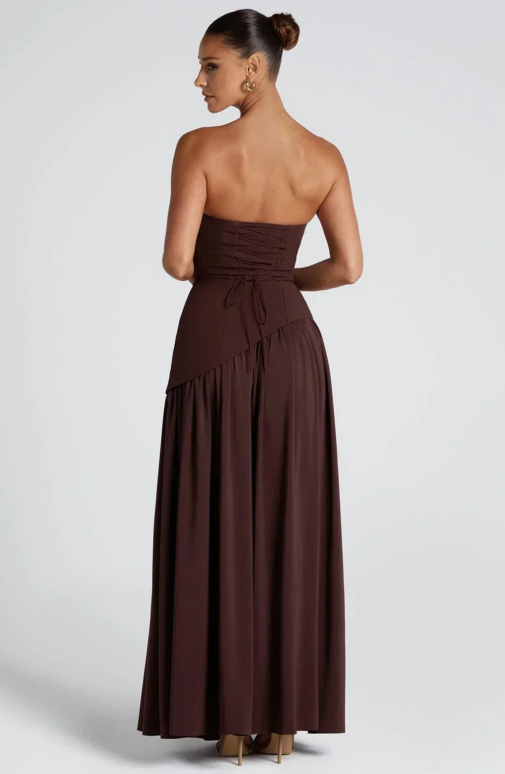 Women's Formal Dress | Maxi Strapless Choker Draped