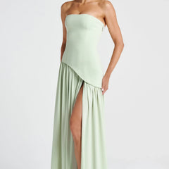 Women's Formal Dress | Maxi Strapless Choker Draped