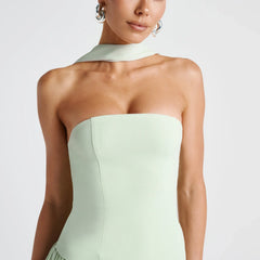 Women's Formal Dress | Maxi Strapless Choker Draped