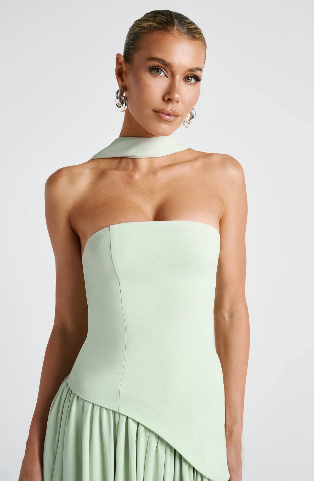 Women's Formal Dress | Maxi Strapless Choker Draped