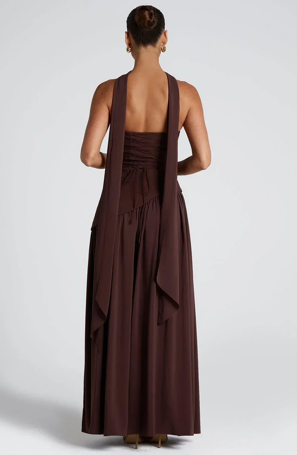 Women's Formal Dress | Maxi Strapless Choker Draped