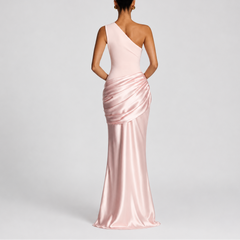 Women's Bodycon Dress | One Shoulder Maxi Draped Satin