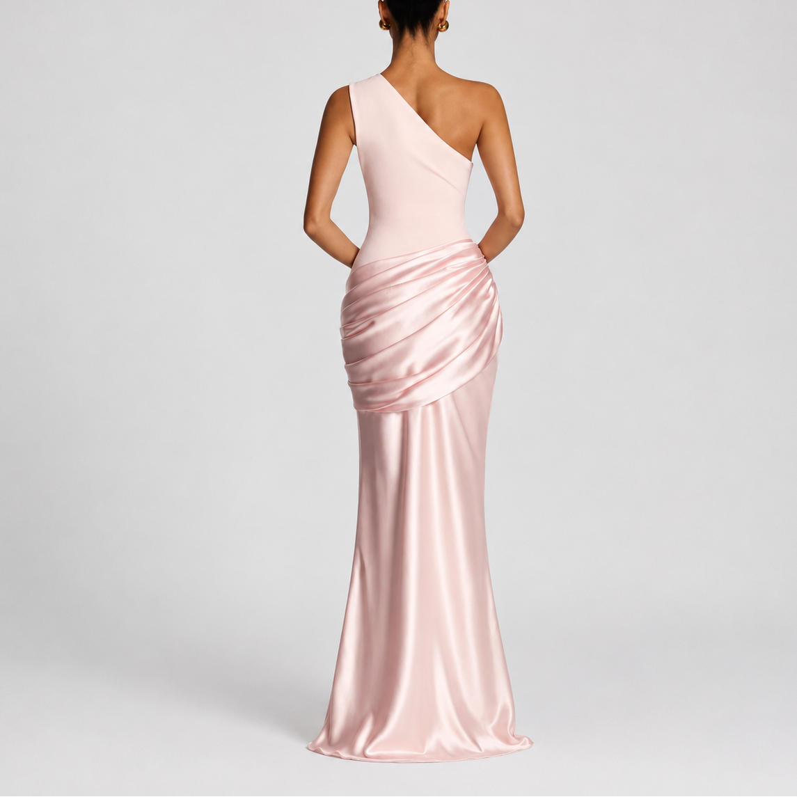 Women's Bodycon Dress | One Shoulder Maxi Draped Satin