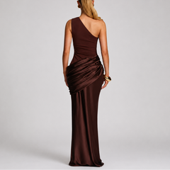 Women's Bodycon Dress | One Shoulder Maxi Draped Satin