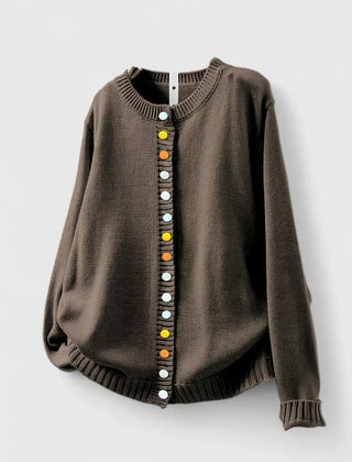 Soloura | Women's Knit Cozy Comfortable Cardigan Sweaters — Brown