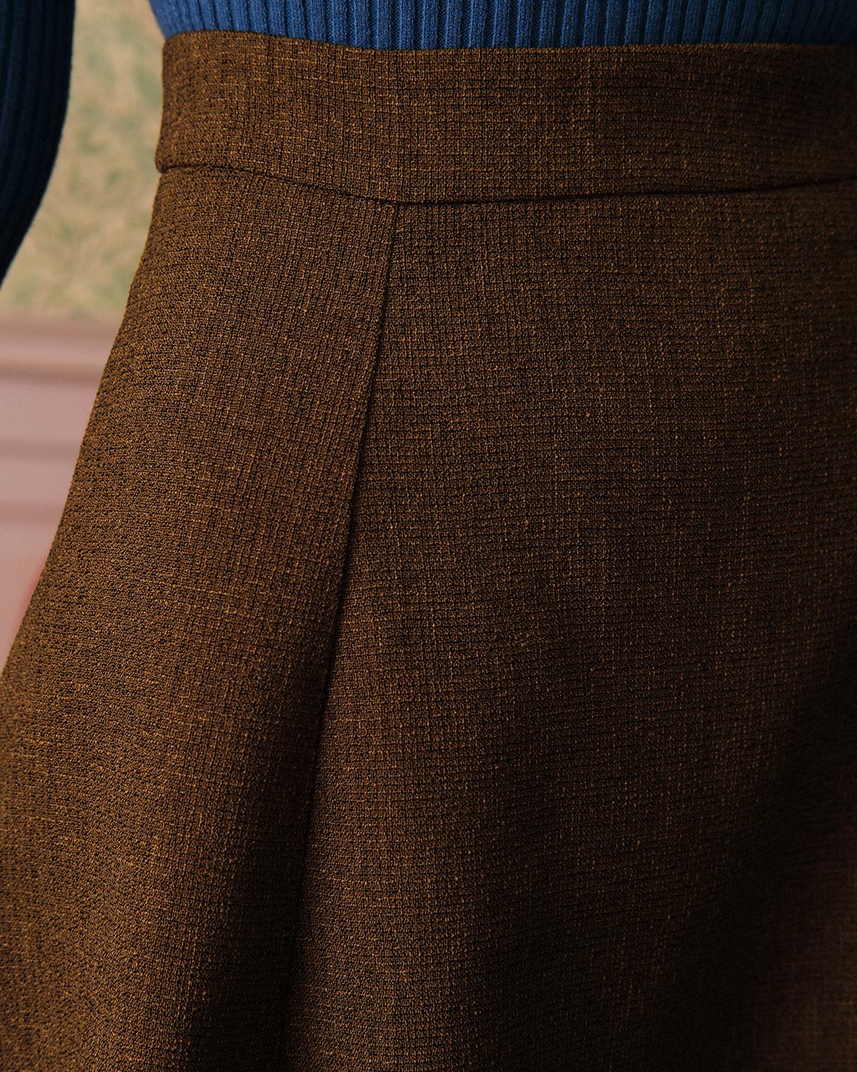 Women's Midi Skirt | High Waisted Tailored Tweed