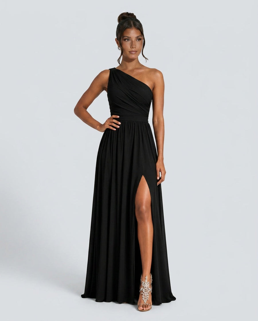 Women's Grad Dress | Maxi One-Shoulder Asymmetric Sleeveless