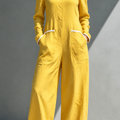 Women's Jumpsuit | Cold Shoulder Long Sleeve Wide Leg