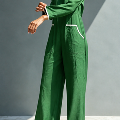 Women's Jumpsuit | Cold Shoulder Long Sleeve Wide Leg