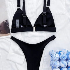 Vera | Unieke & trendy bikini in de kleur Zwart voor dames in Beach stijl ideaal voor de zomer.