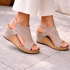 Platform wedge sandalen met cutout