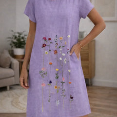 Mini jurk met geborduurde bloemen