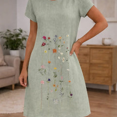 Mini jurk met geborduurde bloemen
