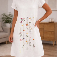 Mini jurk met geborduurde bloemen