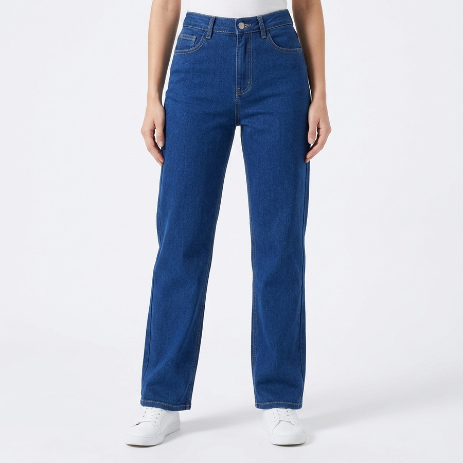 Women's Baggy Jeans | Loose Fit Curved Leg Denim