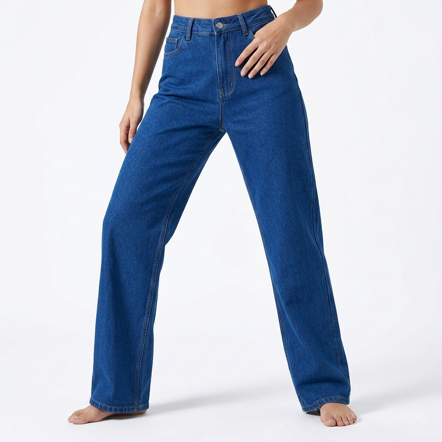 Women's Baggy Jeans | Loose Fit Curved Leg Denim