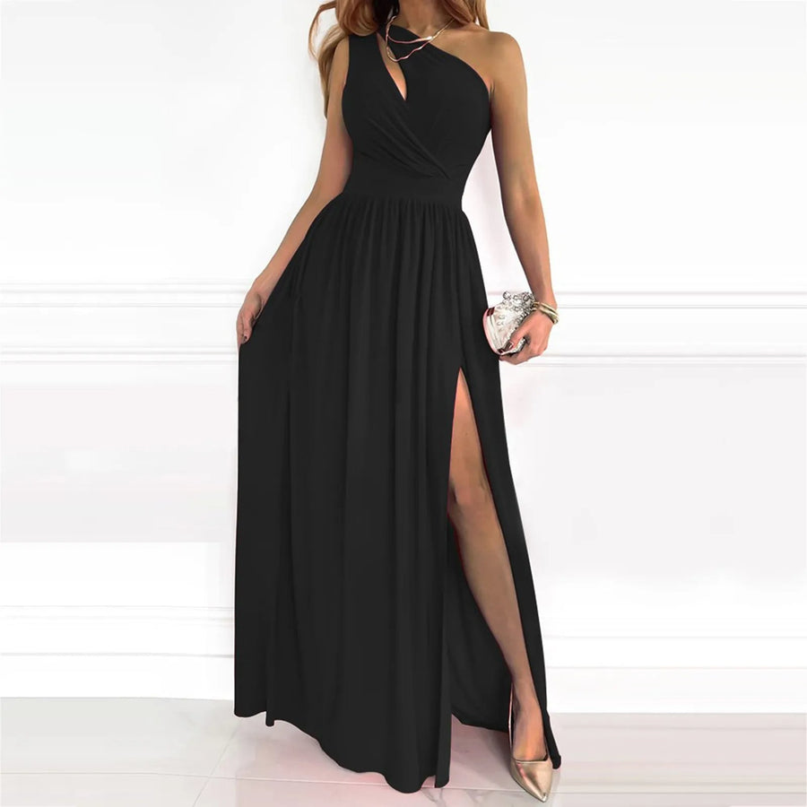 Women's Mother Of The Bride Dress | Maxi One-Shoulder High Split