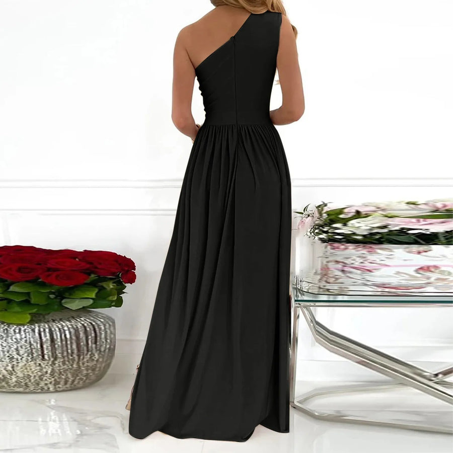 Women's Mother Of The Bride Dress | Maxi One-Shoulder High Split