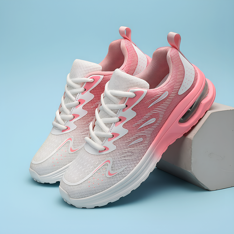 Women's Platform Gym Shoe | Lace-Up Air-Cushion Heel Wave-Pattern