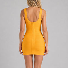 Women's Sleeveless Bandage Scoop-Neck Mini Dress
